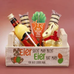 Eier sucht man nicht, Eier hat man! - Eierlikör Geschenkset zu Ostern