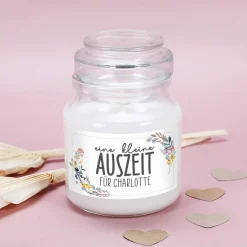Eine kleine Auszeit - Geschenkset mit Wein und Duftkerze