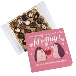 Eine Kleinigkeit zum Valentinstag - 100g Lindt Pralinen mit Ihrem Wunschtext bedruckt