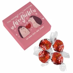 Eine Kleinigkeit zum Valentinstag - 4 Lindorkugeln in persönlich bedruckter Verpackung