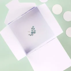 Eine Kleinigkeit zur Hochzeit mit Eukalyptusmotiv- mit 4 Lindorkugeln in Verpackung
