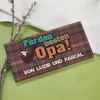 Eine Tafel Schokolade für den besten Opa mit Wunschtext