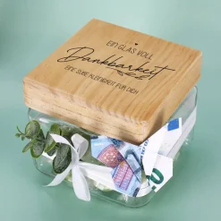 Ein Glas voll Dankbarkeit - Vorratsglas als Geschenkverpackung