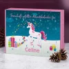 Einhorn - Adventskalender zum selbst Befüllen mit Name und Wunschtext bedruckt