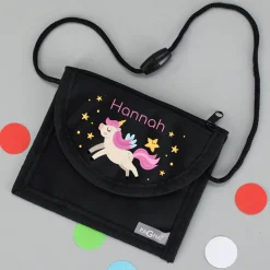 Einhorn Brustbeutel personalisiert mit Name | Geschenk für Mädchen | Farbauswahl