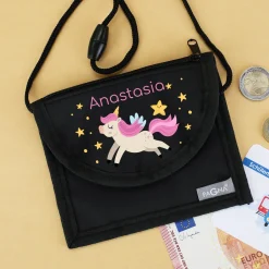 Einhorn Brustbeutel personalisiert mit Name | Geschenk für Mädchen | Farbauswahl
