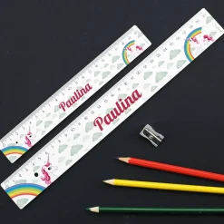 Einhorn Lineal in 2 Größen mit Namensaufdruck