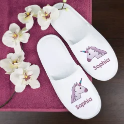 Einhorn-Pantoffeln mit Name