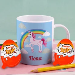 Einhorn Tasse aus bruchfestem Kunststoff mit Ihrem Namen personalisiert