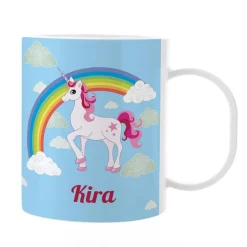 Einhorn Tasse aus bruchfestem Kunststoff mit Ihrem Namen personalisiert