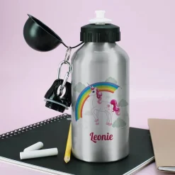Einhorn Trinkflasche mit Ihrem Wunschnamen bedruckt