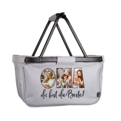 Einkaufskorb für Oma mit eigenen Fotos personalisierbar 