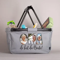 Einkaufskorb für Oma mit eigenen Fotos personalisierbar 