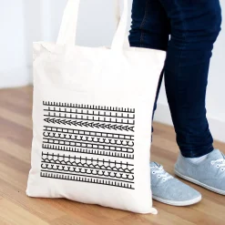 Einkaufstasche 'F*ckt euch alle' als lustiges Geschenk | Baumwoll Beutel mit versteckter Botschaft