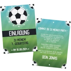 Einladungskarte im Fußballdesign mit Ihren Wunschtexten