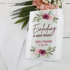 Einladungskarten - Rosen - zur Hochzeit