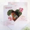 Einladungskarte zur Hochzeit - Faltkarte mit Foto im Blüten-Herz