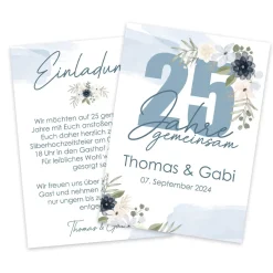Einladungskarte zur Silberhochzeit- 25 Jahre gemeinsam
