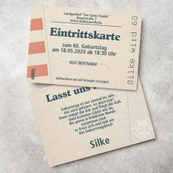 Eintrittskarte - Geburtstagseinladung mit Ihren Wunschtexten