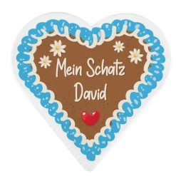 Eiskratzer in Herzform mit Lebkuchenmotiv