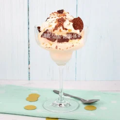Eis- und Dessertschale graviert mit Wunschtext und kleinem Eisbecher Symbol
