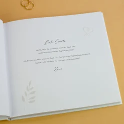 Elegantes Gästebuch zur Hochzeit personalisiert mit Namen & Datum | Illustriertes Erinnerungsbuch