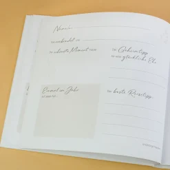 Elegantes Gästebuch zur Hochzeit personalisiert mit Namen & Datum | Illustriertes Erinnerungsbuch