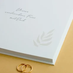 Elegantes Gästebuch zur Hochzeit personalisiert mit Namen & Datum | Illustriertes Erinnerungsbuch