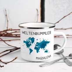 Emaillebecher für Weltenbummler