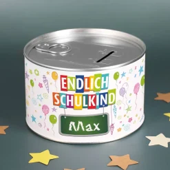 Endlich Schulkind - Aufreiß-Spardose zur Einschulung