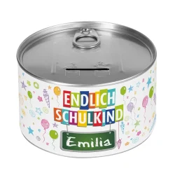 Endlich Schulkind - Aufreiß-Spardose zur Einschulung