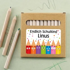 Endlich Schulkind - 12 Buntstifte in kleiner Verpackung