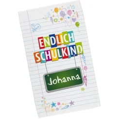 Endlich Schulkind - Handtuch in zwei Größen mit Name