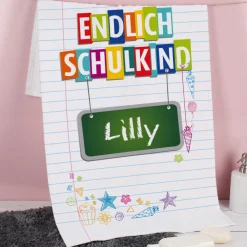 Endlich Schulkind - Handtuch in zwei Größen mit Name