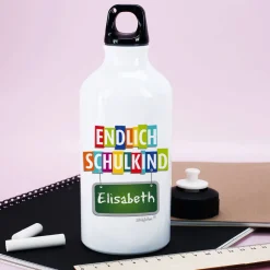 Endlich Schulkind - Trinkflasche mit Name