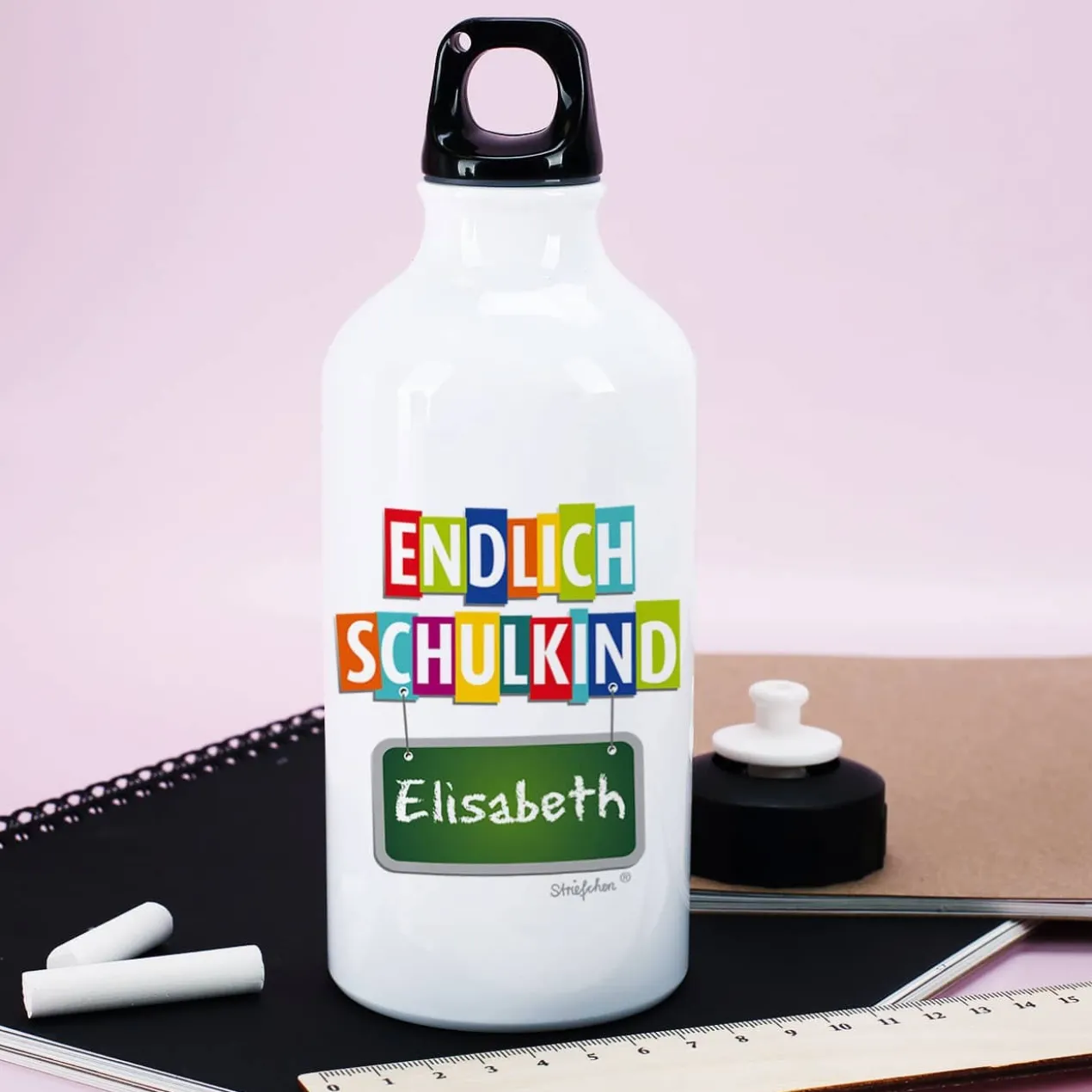 Endlich Schulkind - Trinkflasche mit Name