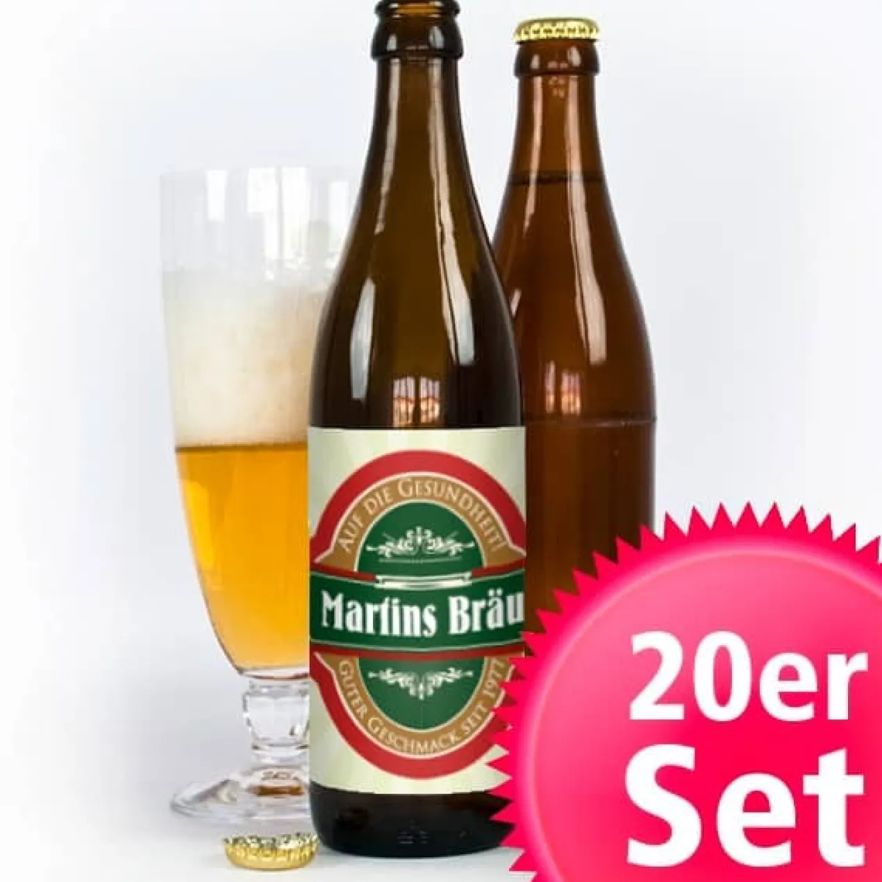 20er Bieraufkleber Klassik mit Wunschtexten