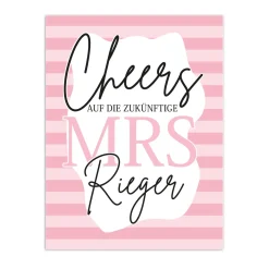 10er Pack Personalisierte Flaschenetiketten für den JGA 9x12cm | Auf die zukünftige Mrs.