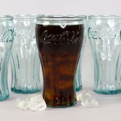 6er Pack Retro Coca-Cola Glas in klassischer Form als Geschenk Set | Nachhaltig & Handgefertigt