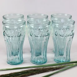 6er Pack Retro Coca-Cola Glas in klassischer Form als Geschenk Set | Nachhaltig & Handgefertigt