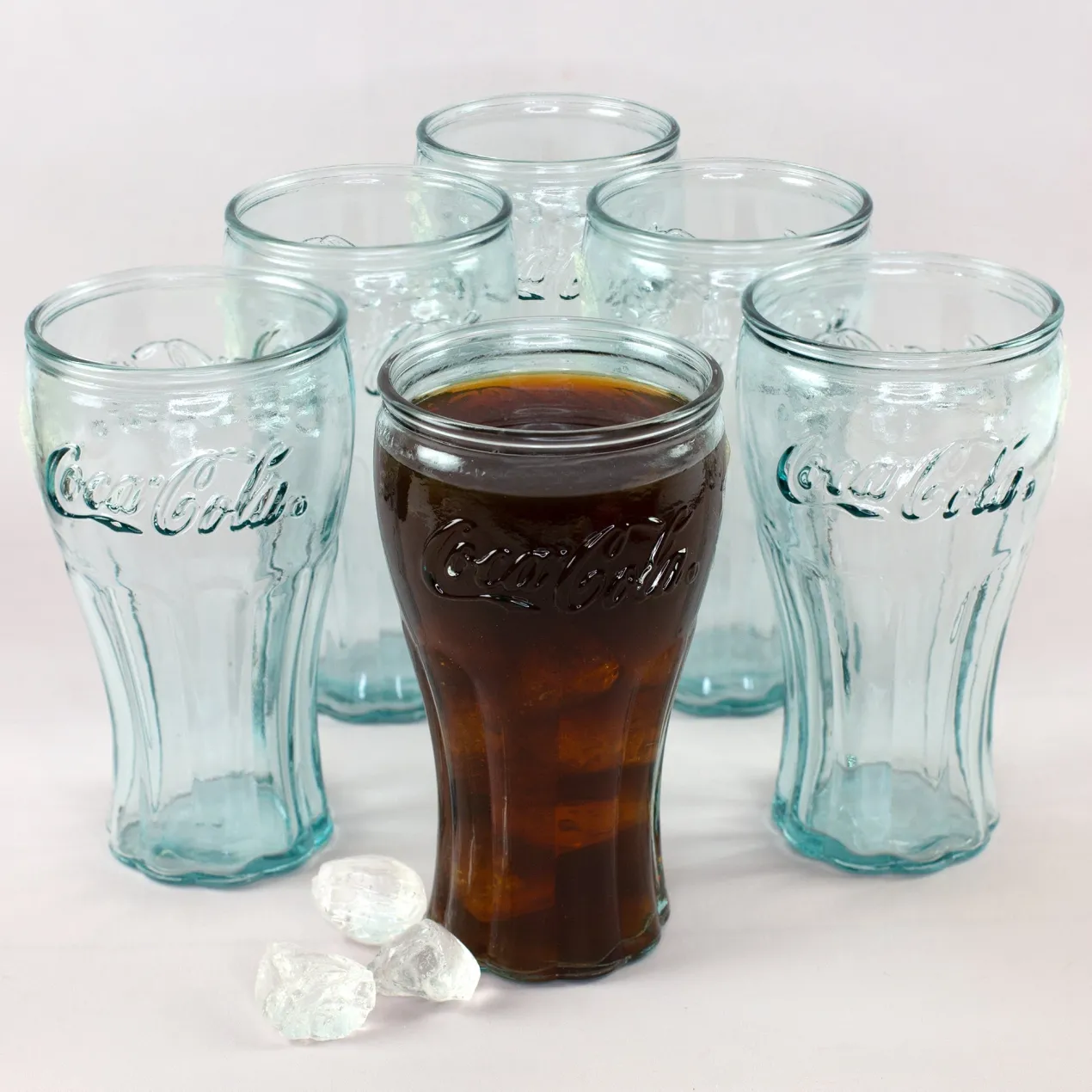 6er Pack Retro Coca-Cola Glas in klassischer Form als Geschenk Set | Nachhaltig & Handgefertigt