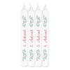 4er-Set Adventskerzen | Weiße Stabkerzen mit Zweigmotiv für Adventskranz & Weihnachtsdeko