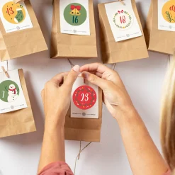 24er Set Aufkleber als DIY Adventskalender personalisiert mit Name | Weihnachtsmotive