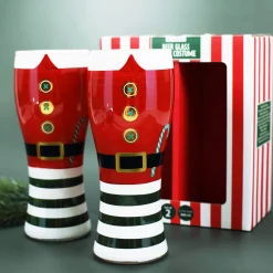 2er Set Bierglas Santa Kostüm