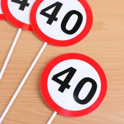 12er Set Dekoschilder Verkehrszeichen zum 40.