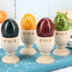 4er Set Eierbecher zu Ostern aus Holz