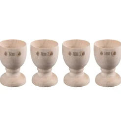 4er Set Eierbecher zu Ostern aus Holz