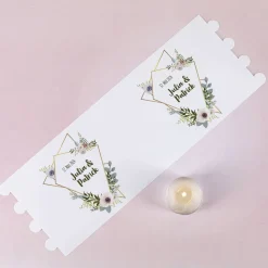 4er Set Lichthüllen zur Hochzeit mit Blüten, Namen und Datum, 2 Größen