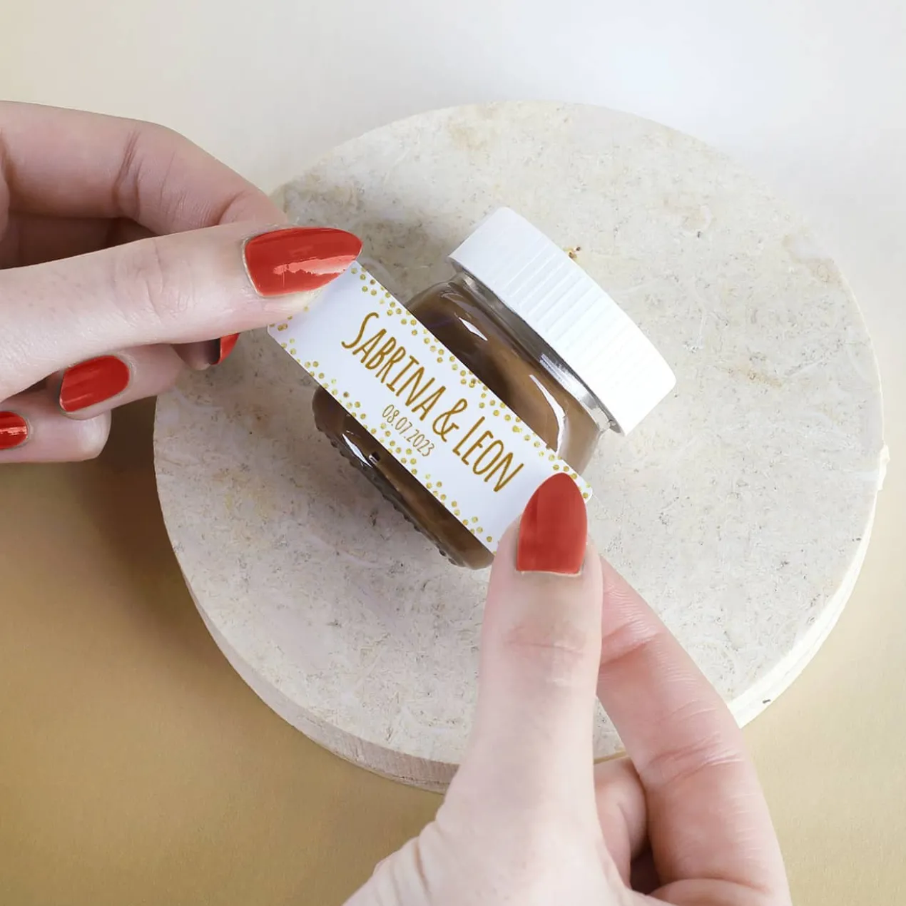10er Set Nutella als Gastgeschenk mit personalisierten Etiketten