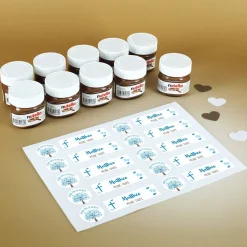 10er Set Nutella Gläschen zur Konfirmation, Kommunion oder Taufe in 3 Farbvarianten